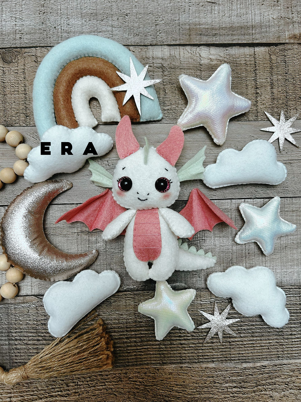 Thumbnail: Dragon Set PDF Pattern. Stuffed Animal Pattern. Cute Dragon Plush. DIY Felt Toys