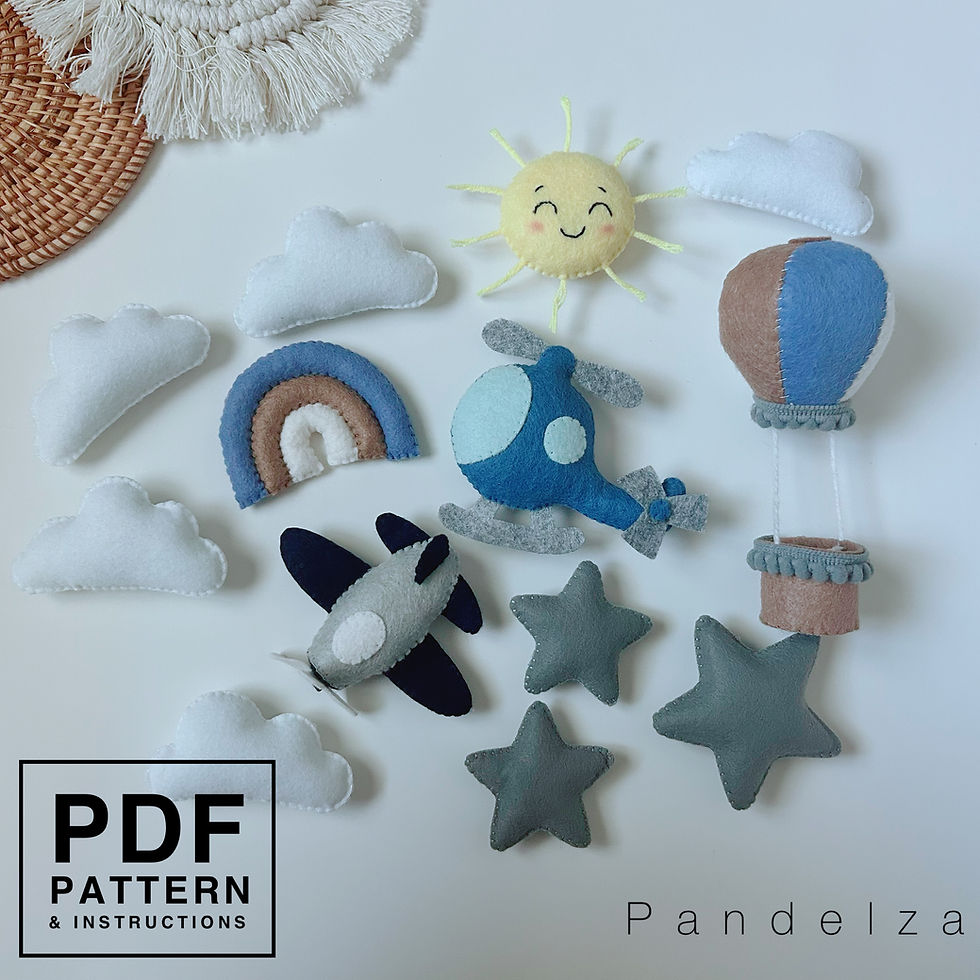 Thumbnail: Baby mobile set felt Pattern and instructions. DIY felt toy/ baby mobile...