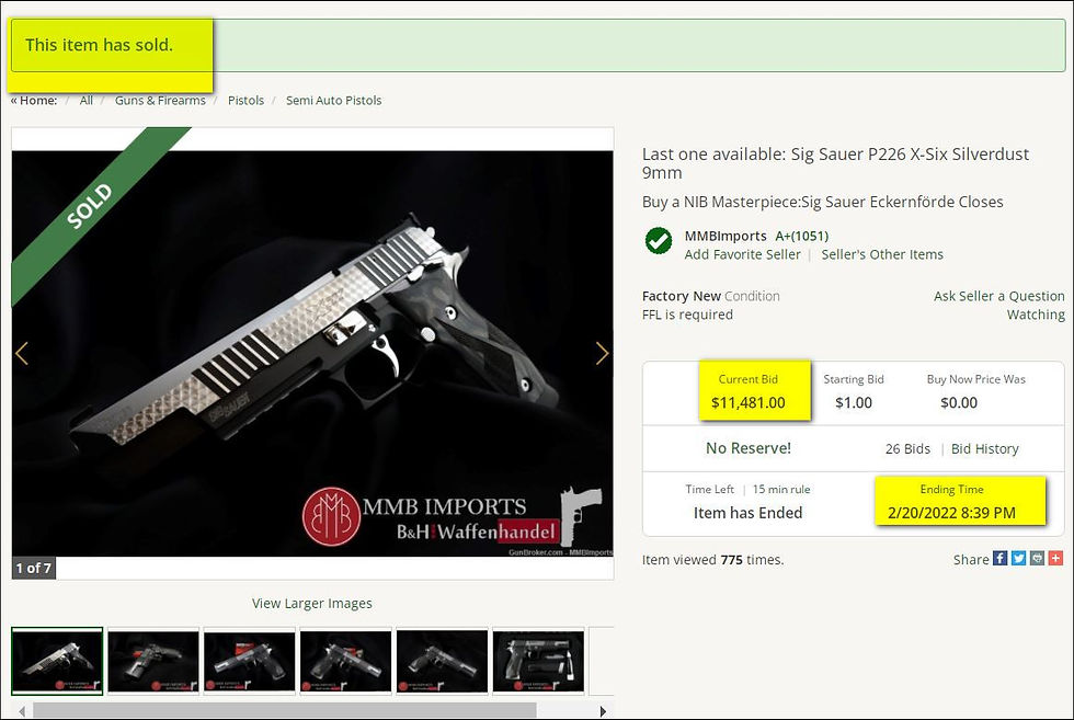 Thumbnail: Sig Sauer X6 Silver Dust - 9 mm - RARE ! (Silverdust)