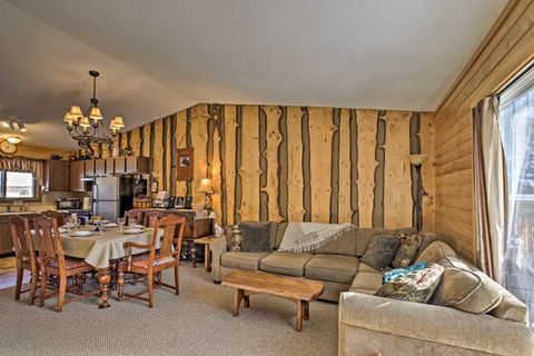 Apartment Condo Townhouse kitchen, dining area, and living room located at North Ironwood Acres on the Black River Scenic Byway