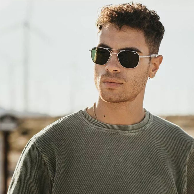 Thumbnail: Pilot Aviator Sunglasses — Tempered Glass Lens Premium