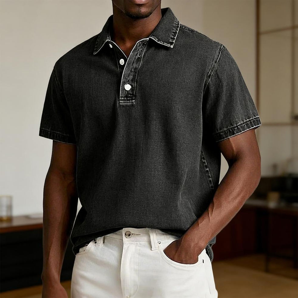 Thumbnail: Breathable Knit Square Collar Shirt