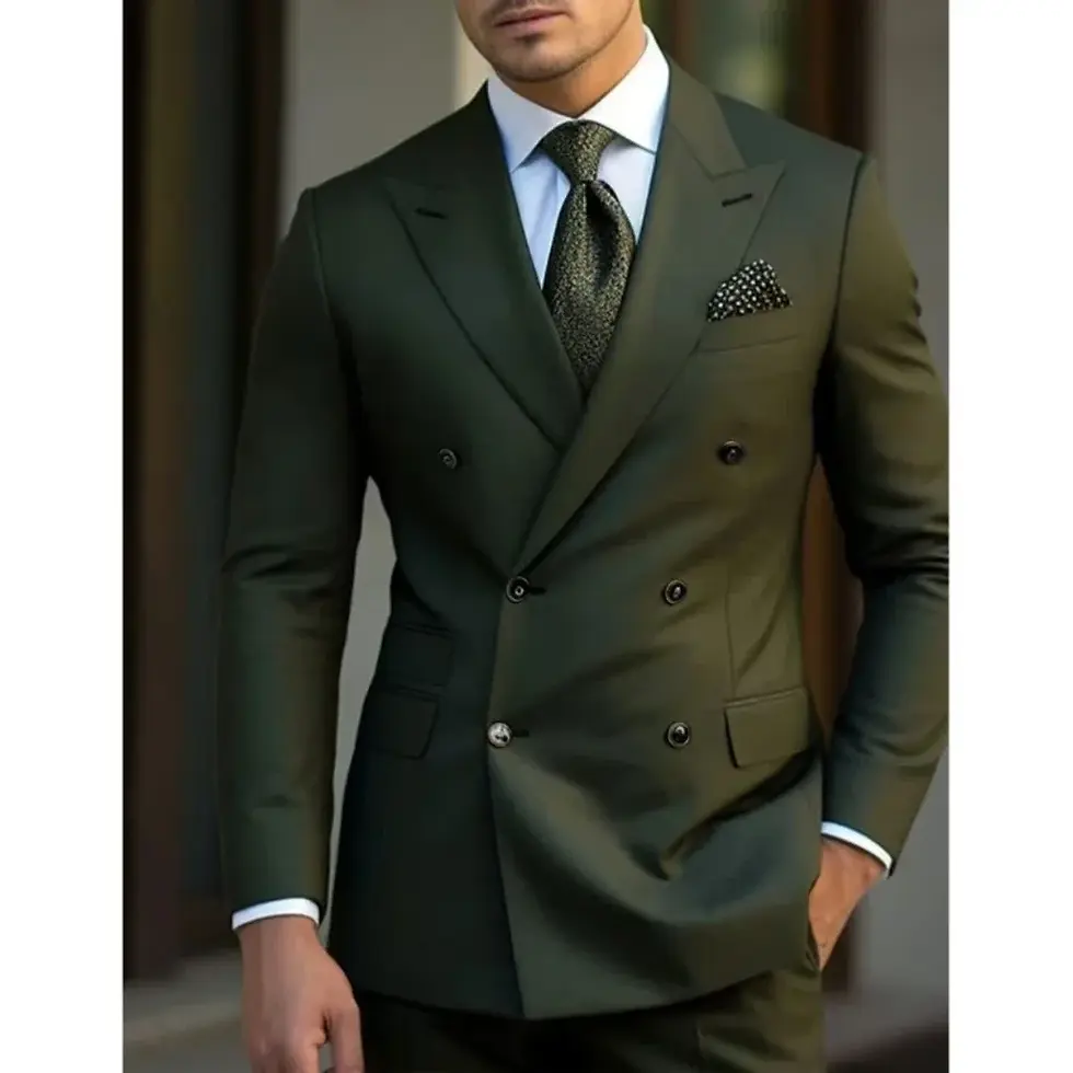 Thumbnail: Slim Fit Double-Breasted Suit — Tailored Two Piece