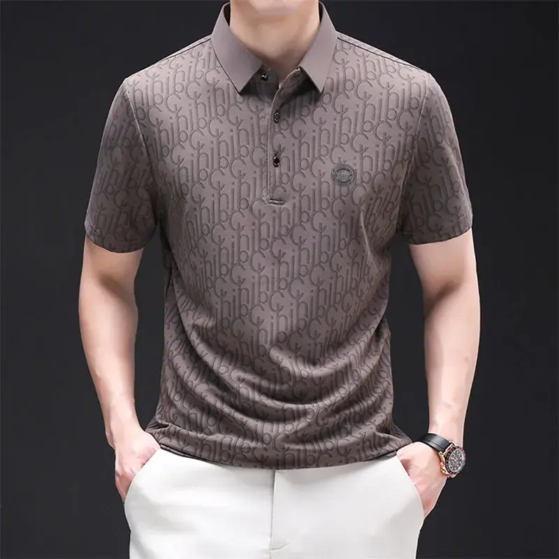 Thumbnail: Short Sleeve Polo Shirt with Badge — Solid Colour