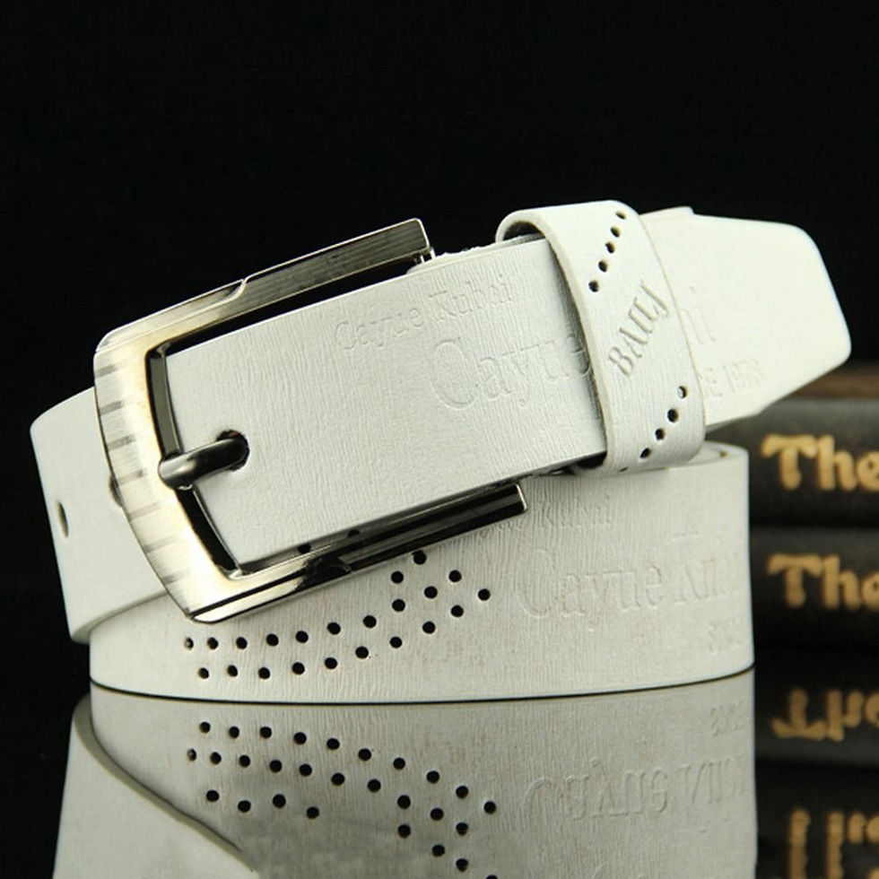 Thumbnail: Classic Letter Print Leather Belt — Cowboy Vintage