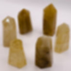 Rutilated Quartz points standing in a circle x6