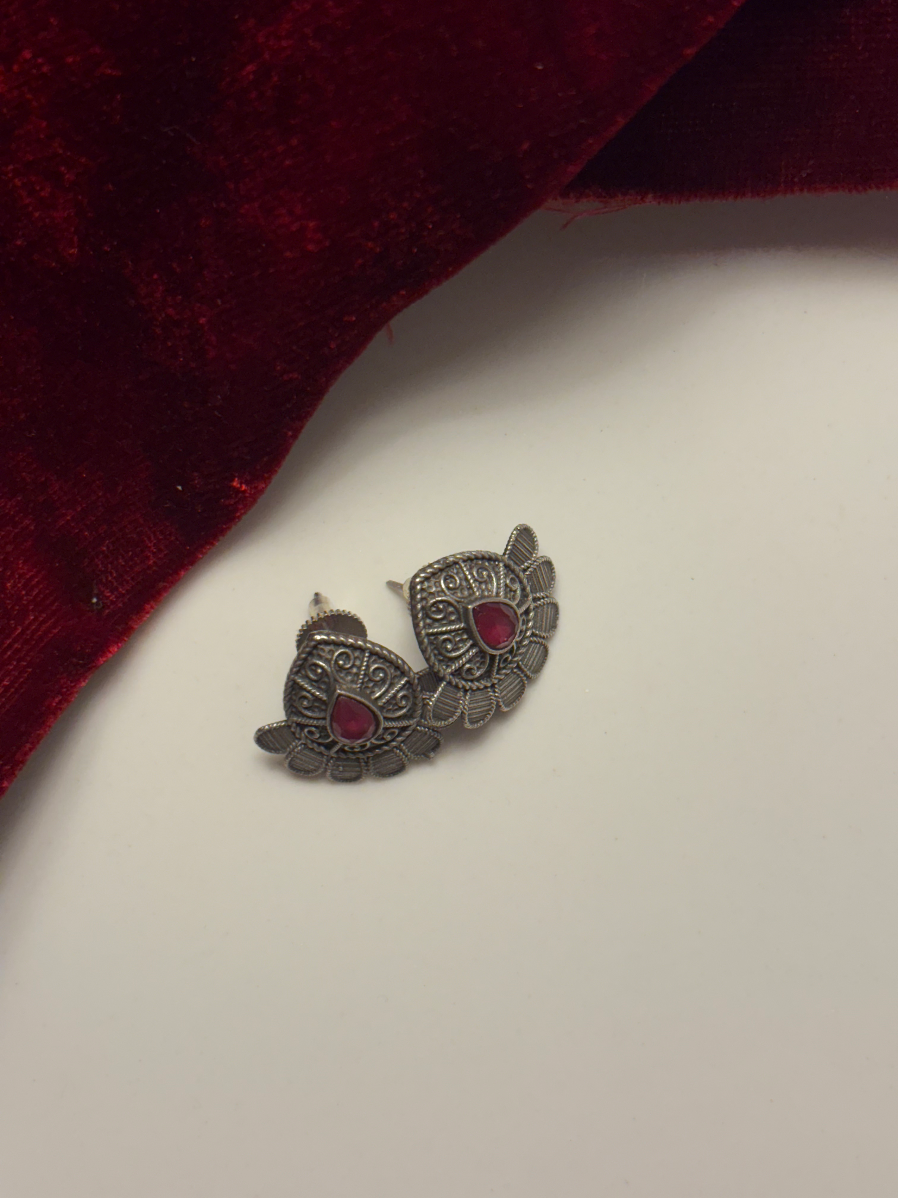 Red Stone Drop Earrings 