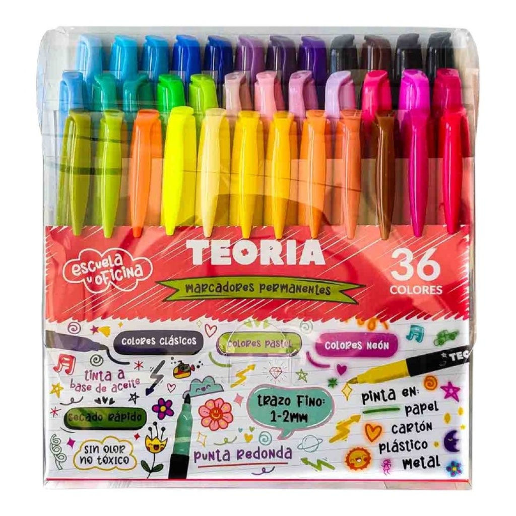 Marcadores Permanentes Teoria x 36