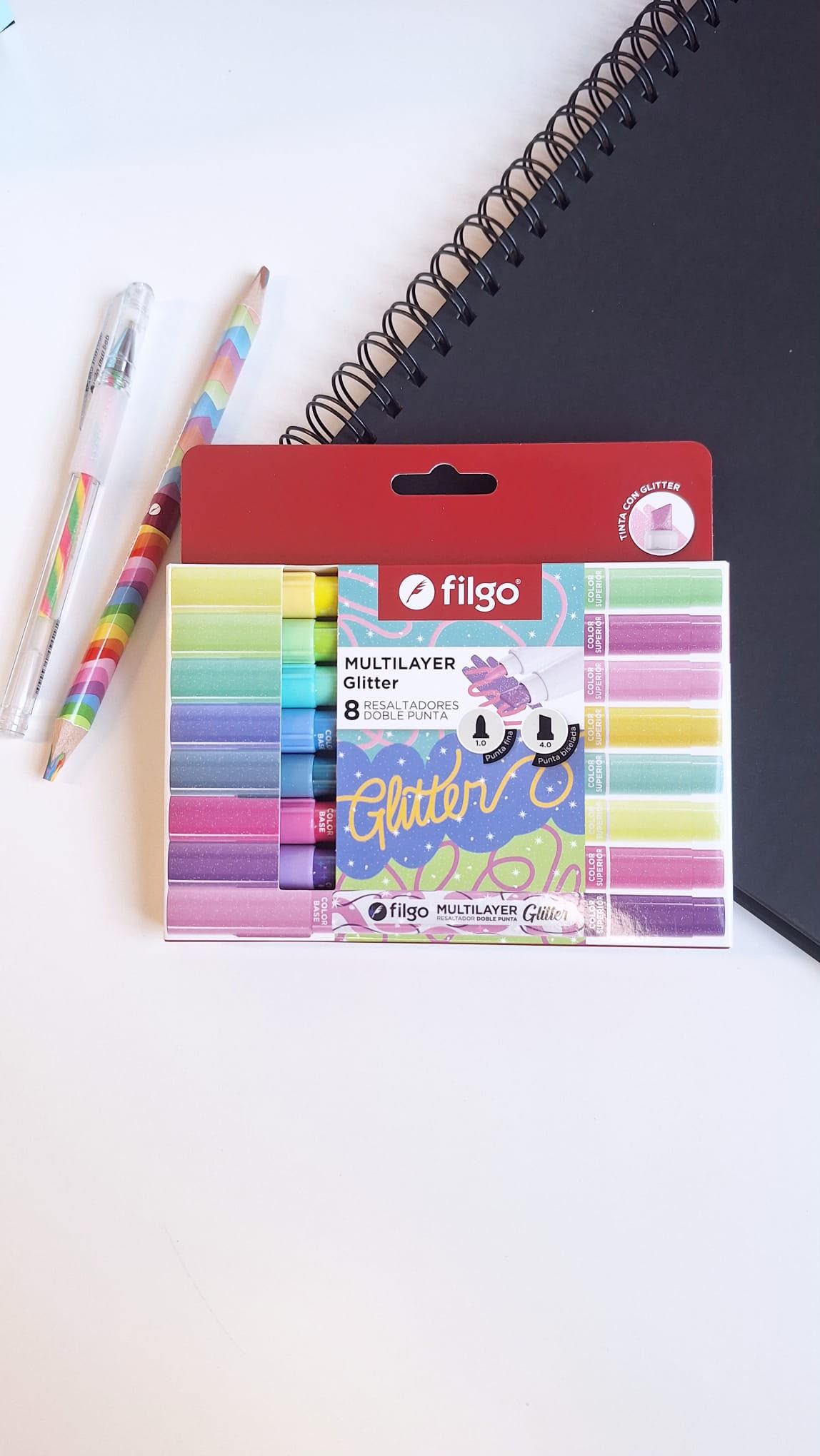 Marcadores Filgo Glitter doble punta 