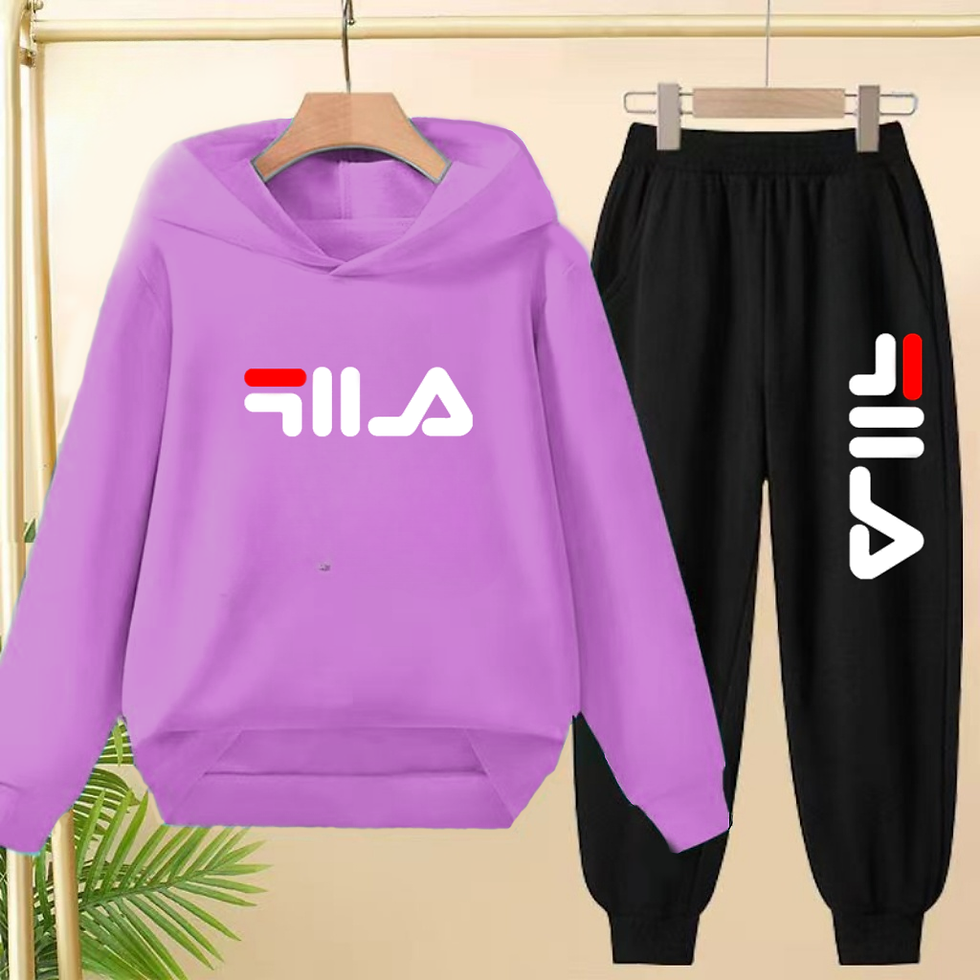 Thumbnail: Children's Pullover Pink Coat Hoodie Sweatshirt Top + Pants Boys Girls Toddler 3