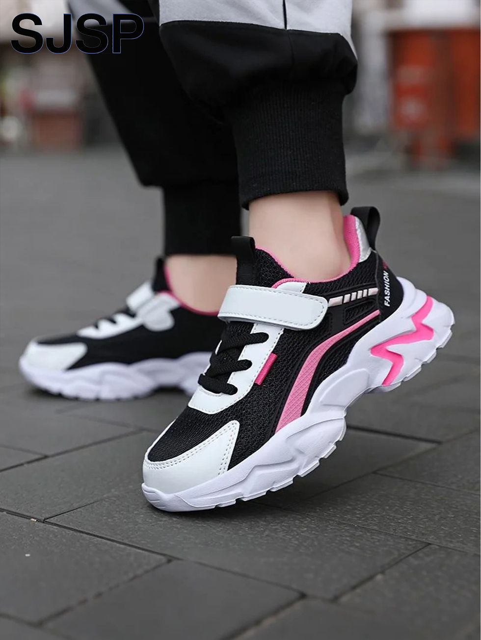 Thumbnail: Children's Casual Pink Girls' Mesh Breathable Shoes, Fashionable Lightweight Run