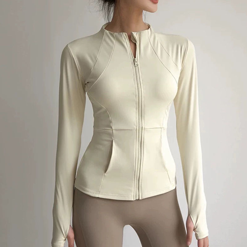 Women's yoga fitness jacket, slim fit professional quick drying jacket, running