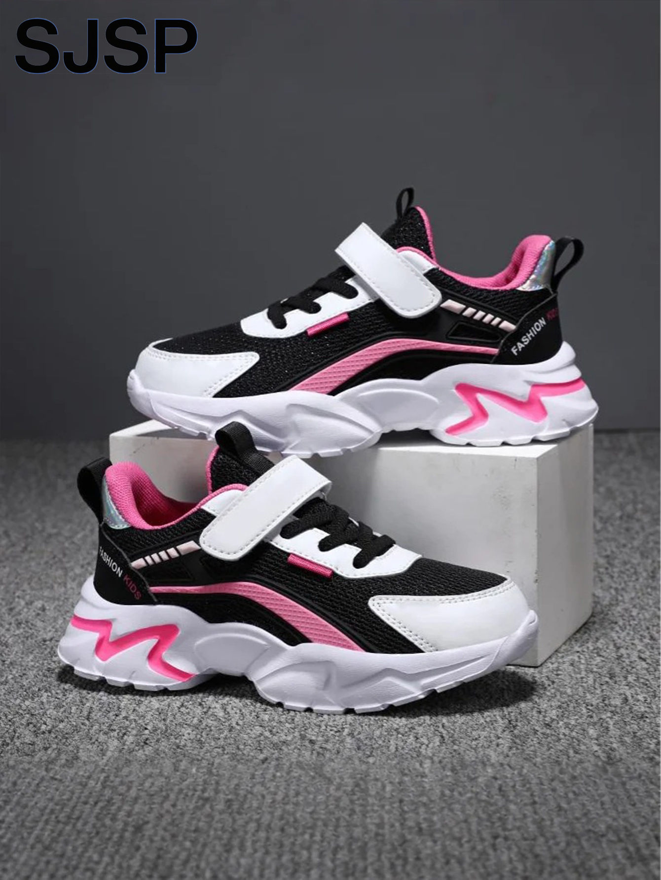 Children's Casual Pink Girls' Mesh Breathable Shoes, Fashionable Lightweight Run