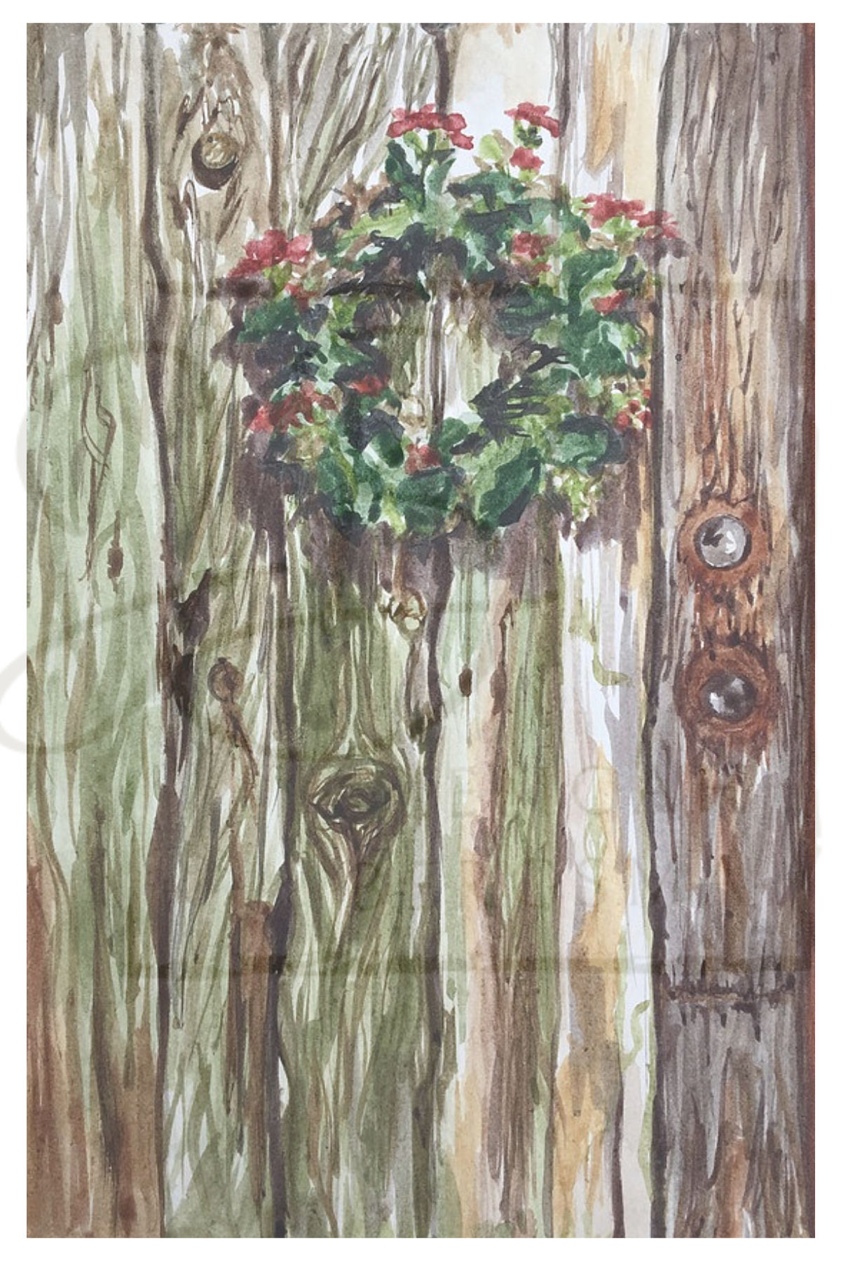 Wreath Door Print