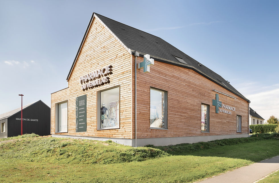 Agence Mackconcept - Architecture espaces de santé, pharmacies, cabinets vétérinaires, cabinets médicaux, magasins d'optique - Pharmacie du Vendelais