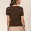 Miniatura: T-shirt Estampada com Efeito Puff e Glitter Marrom Escuro
