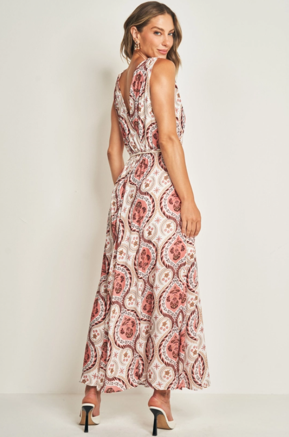 Miniatura: Vestido Longo Transpassado com Cinto Off-White