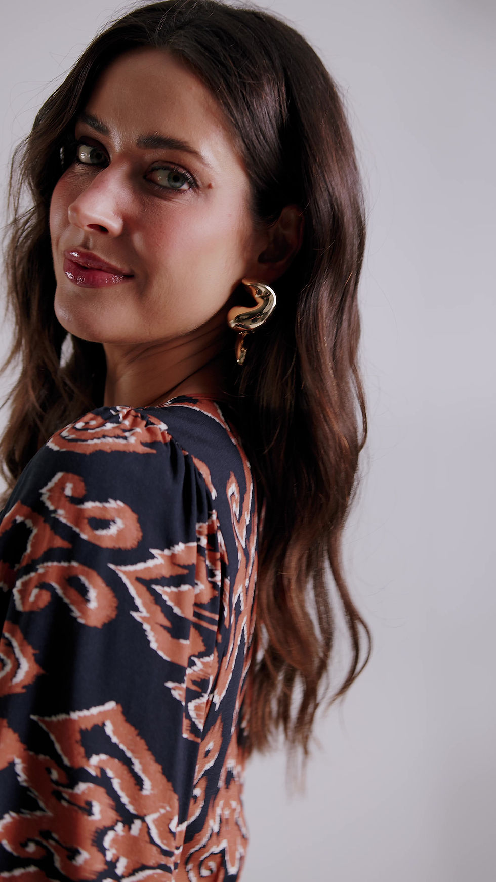 Miniatura: Vestido Longo Manga 3/4 em Viscose com Amarração Preto Boheme