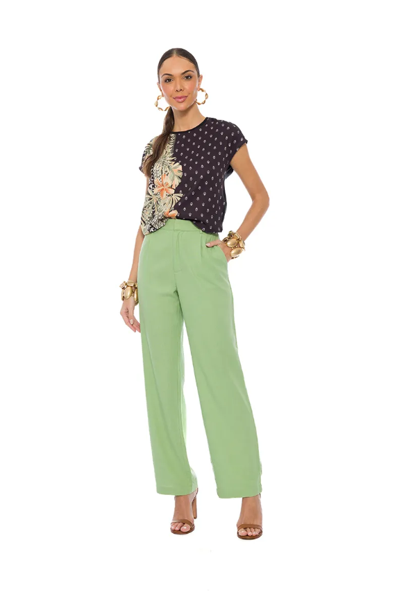 Miniatura: Blusa Manga Curta Sarja Four Way com Frente Estampada