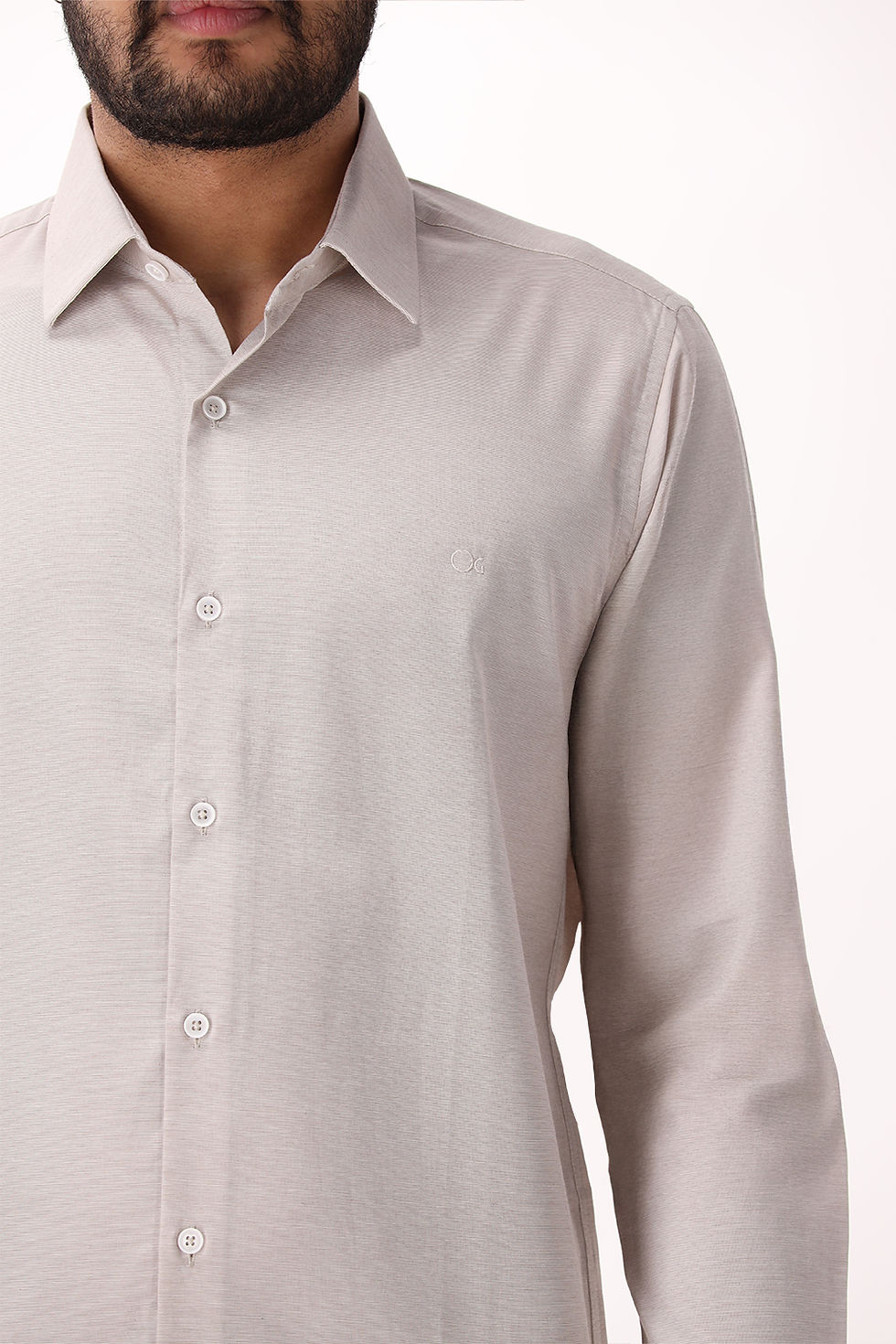 Miniatura: Camisa Manga Longa Slim Essencial Palha Ogochi