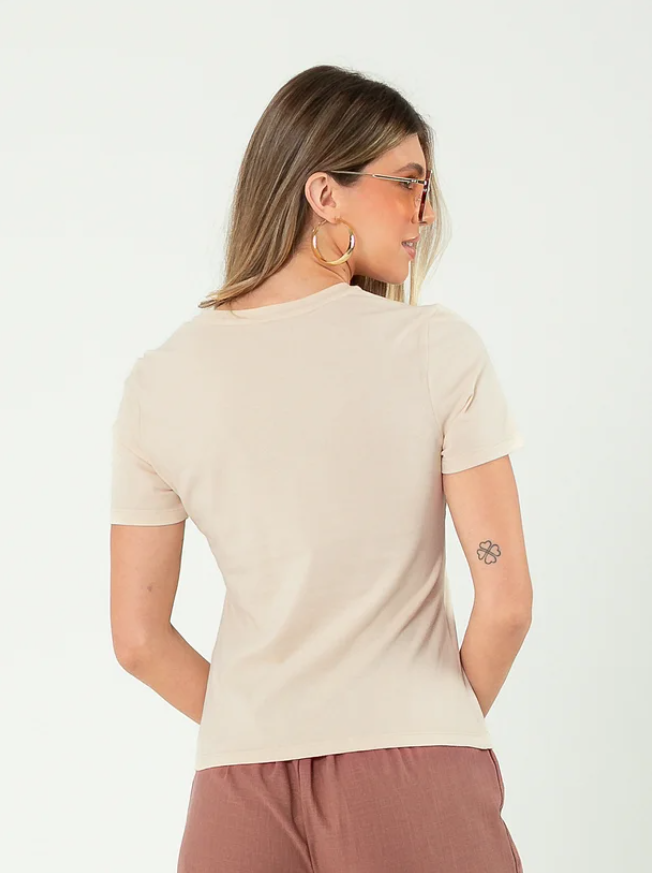 Miniatura: T-shirt Feminina em Algodão Wildest Bege