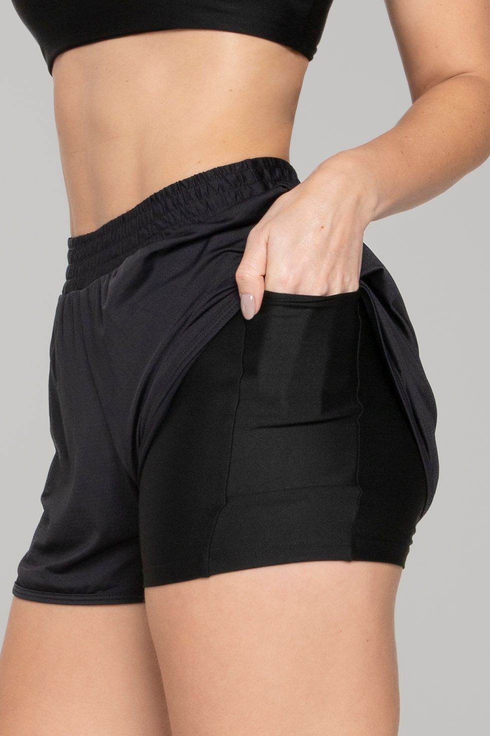 Miniatura: Short Fitness Duplo Preto