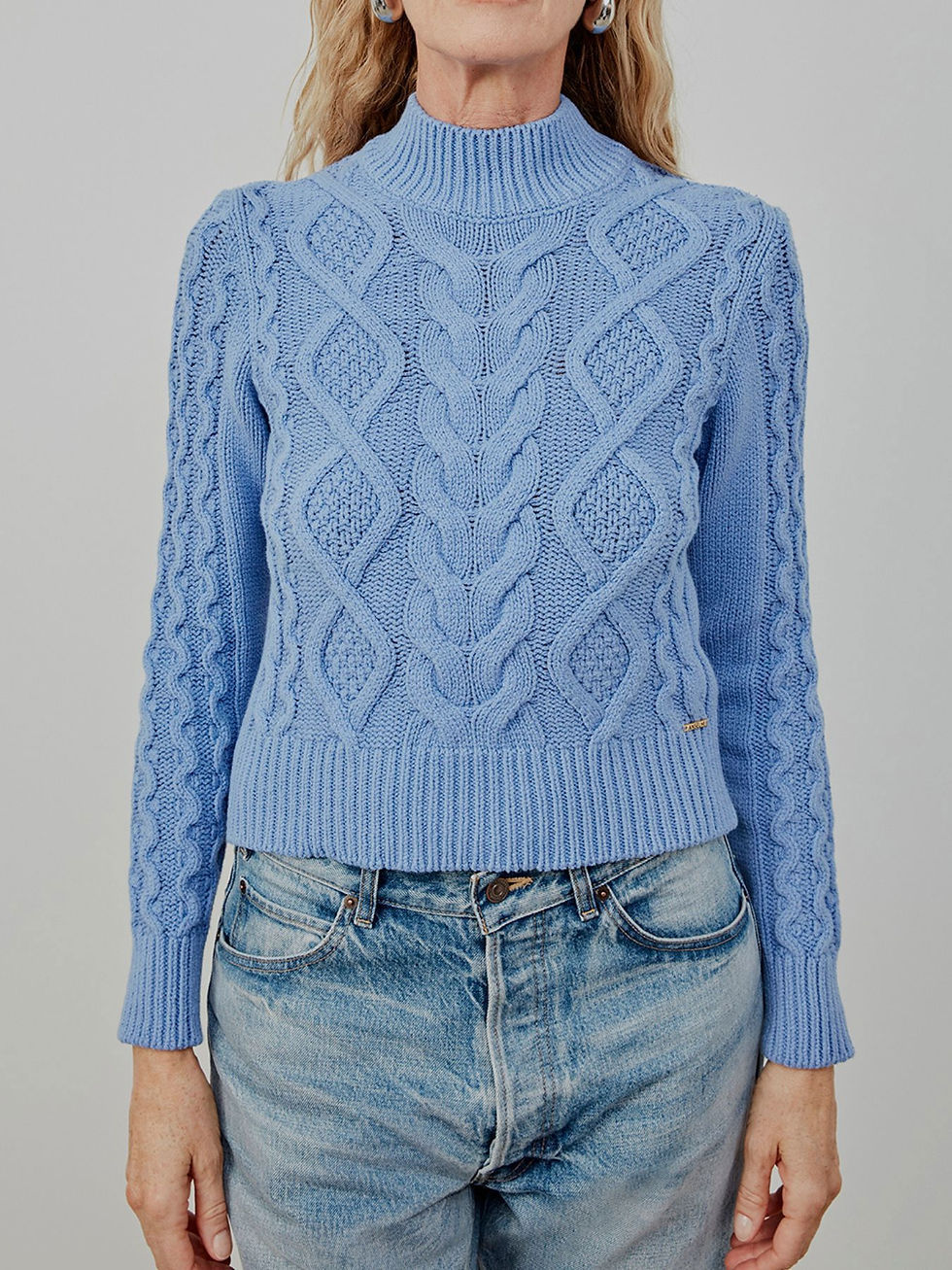 Miniatura: Blusa Anselmi Tricot Tranças Azul Porcelana