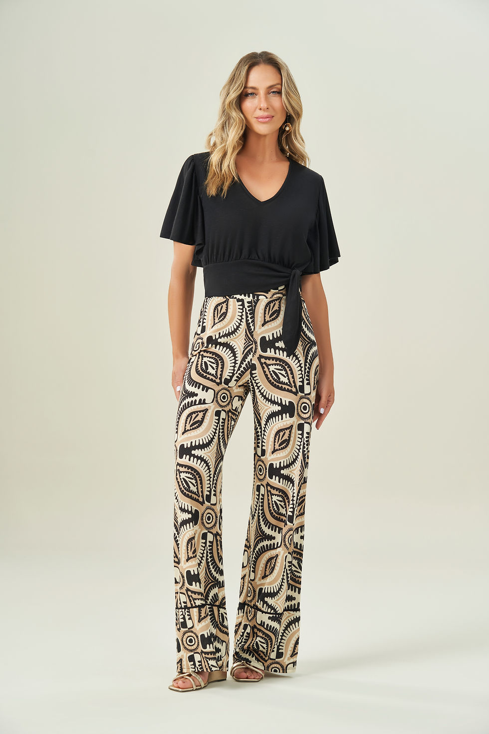 Miniatura: Calça Reta Em Plano Viscose Estampa Fendi