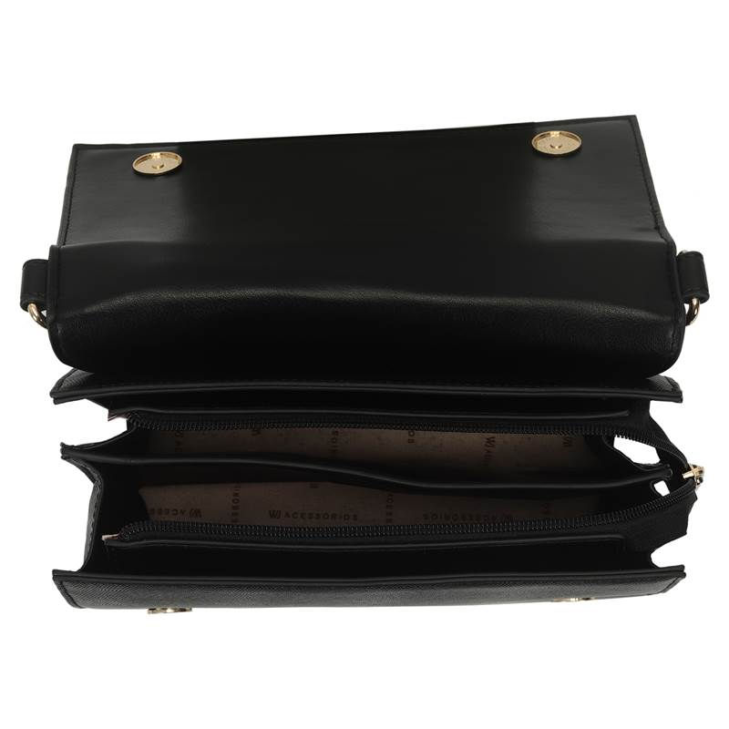 Miniatura: Bolsa Transversal Medio Lezard Preto WJ