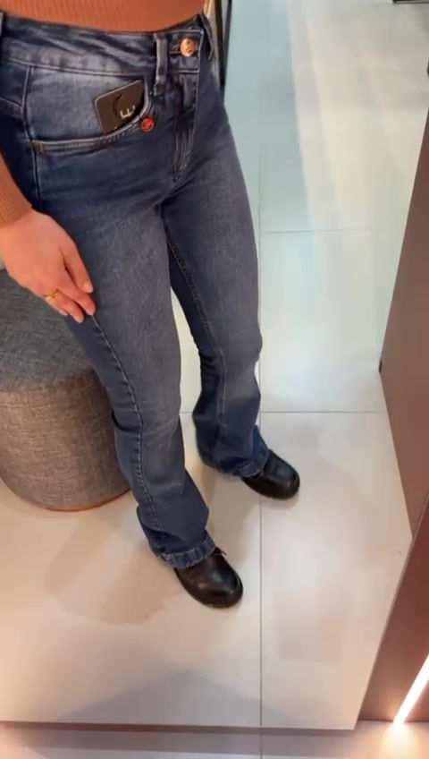 Miniatura: Calça Flare Jeans Com Barra Larga