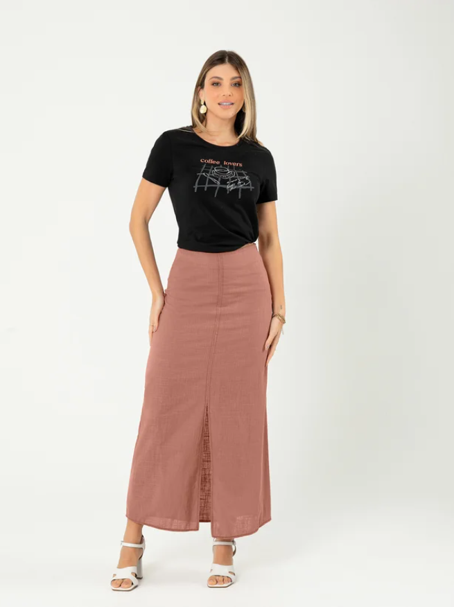 Miniatura: T-shirt Feminina em Algodão Coffe Lovers Preta