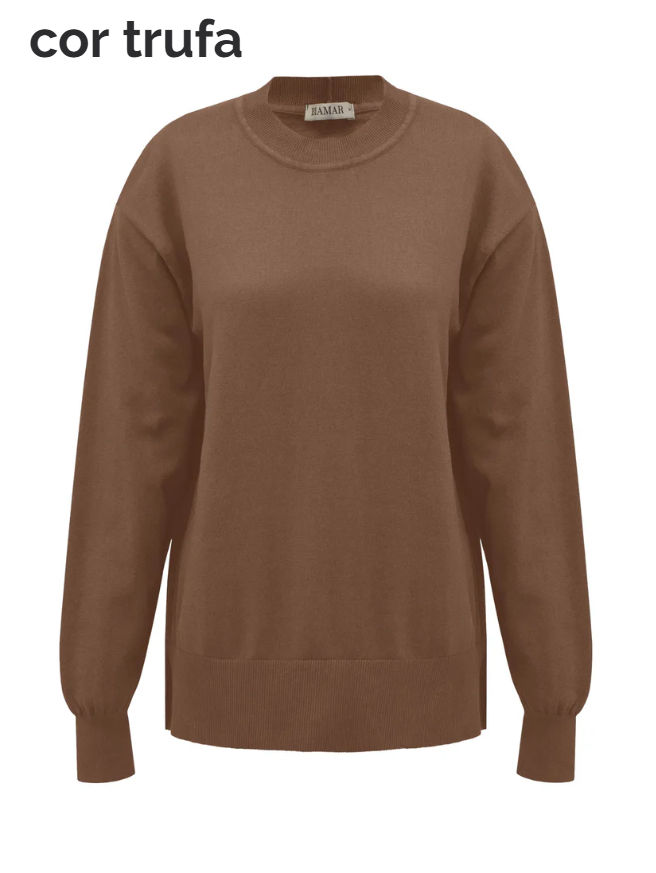 Miniatura: Blusa Mullet Algodão com Fenda Biamar Trufa