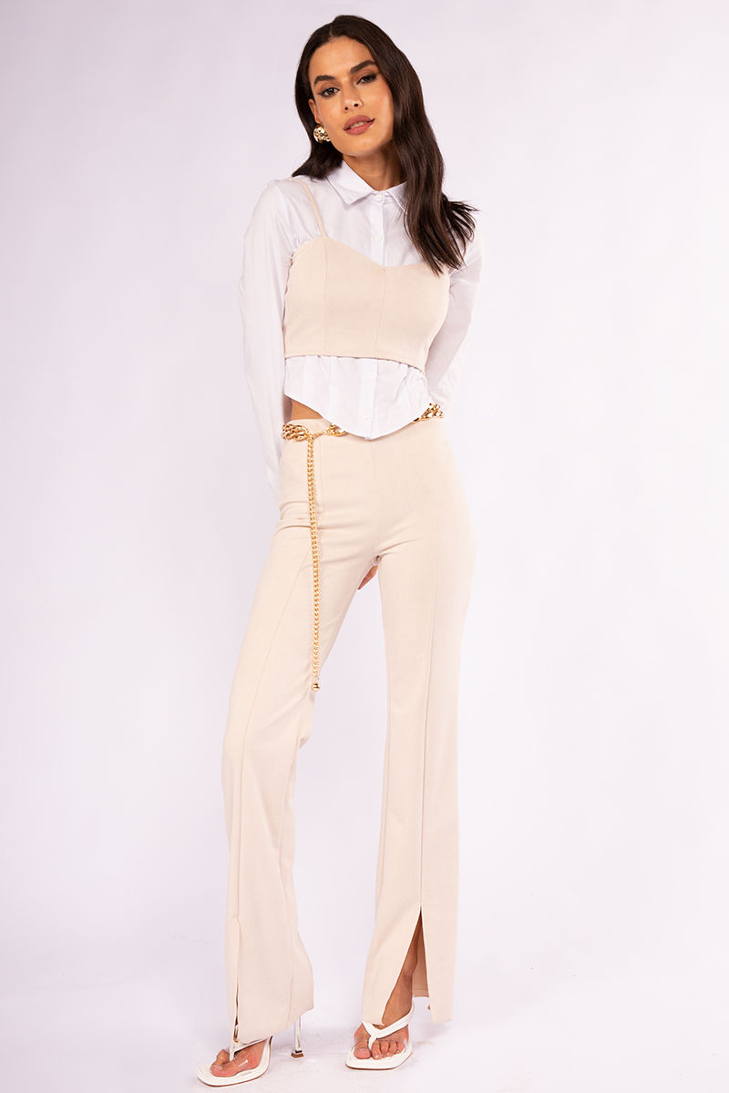 Miniatura: Calça em Malha Suede Twill Champagne