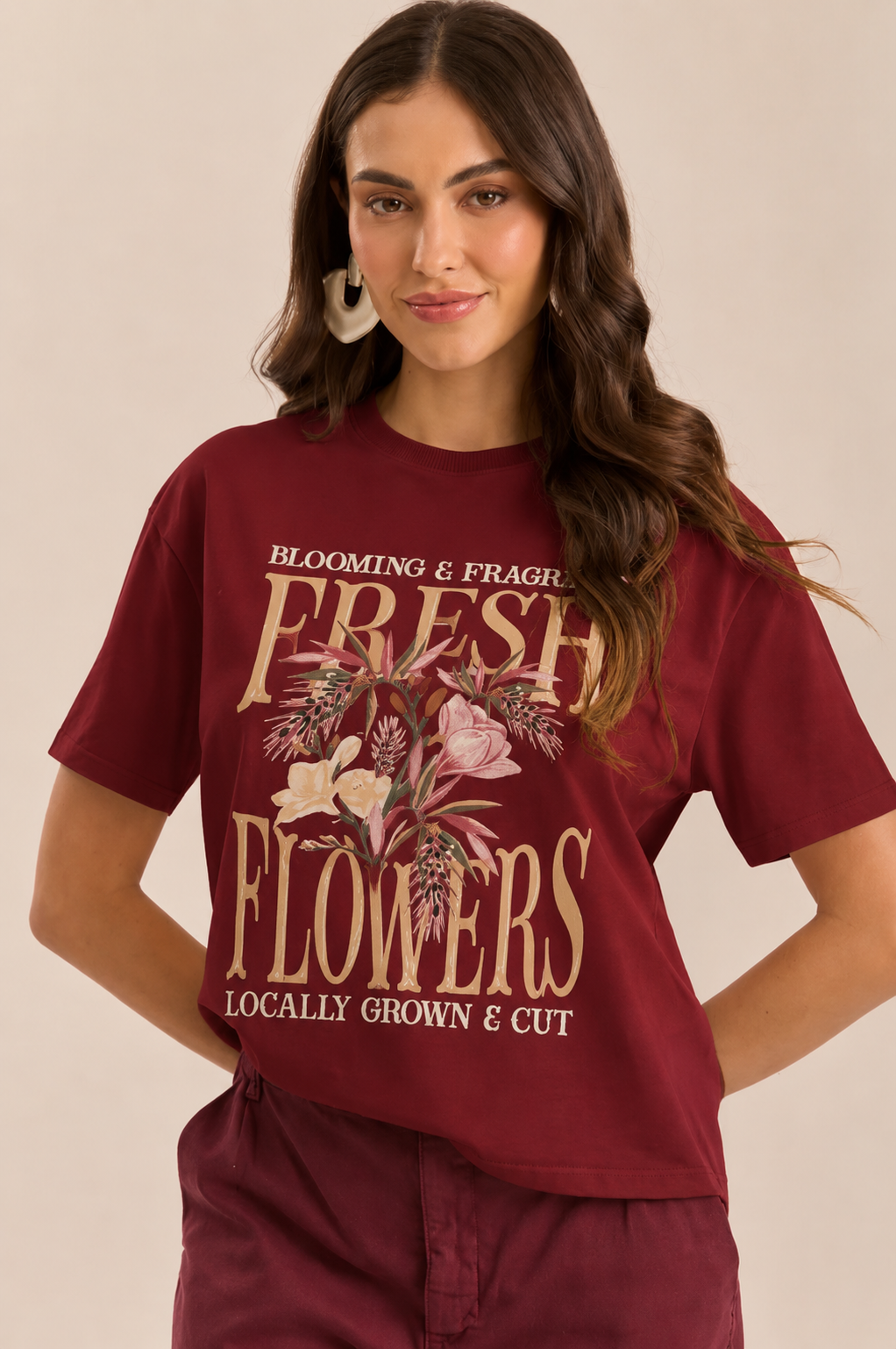 T-shirt Soft Garden Merlot
