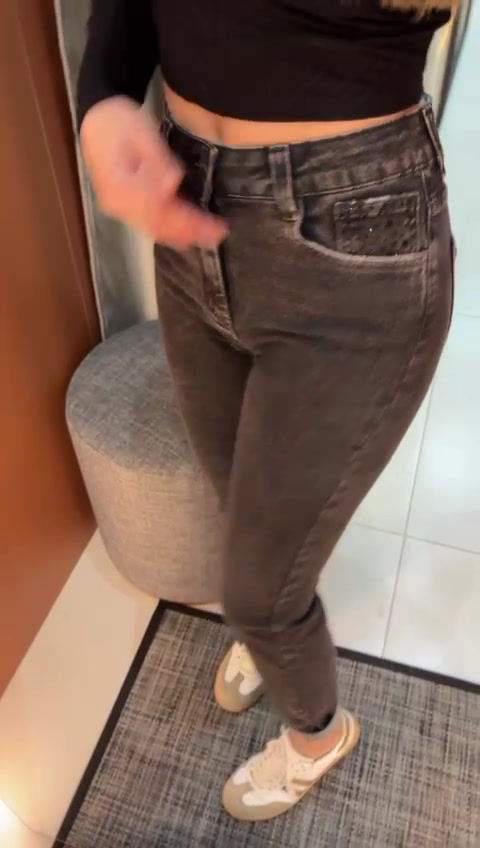 Miniatura: Cigarrete Jeans Black Com Pedrarias