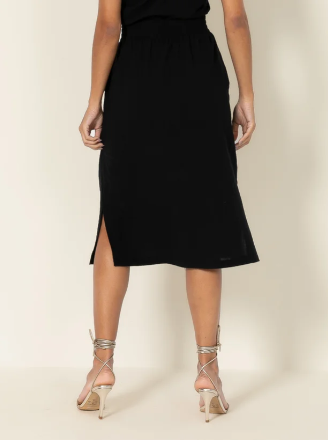 Miniatura: Conjunto em Linho Blusa e Saia Preto