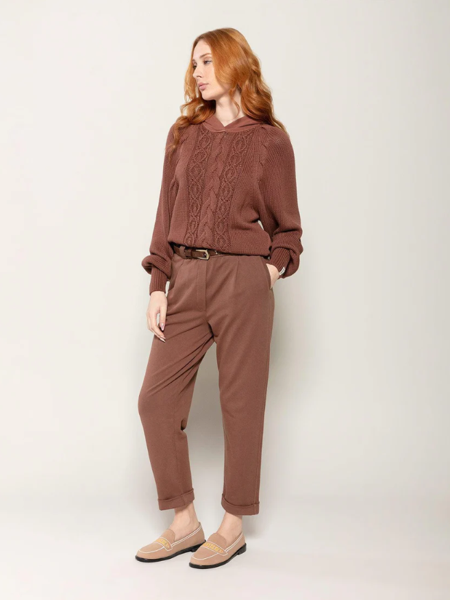 Miniatura: Blusa Biamar Tricot e Moletom Com Capuz Trufa