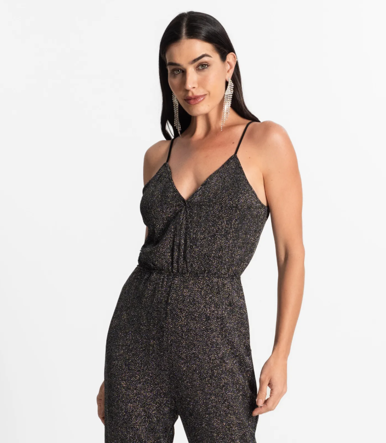 Miniatura: Macacão Feminino Em Lurex Preto