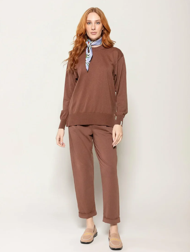 Miniatura: Blusa Mullet Algodão com Fenda Biamar Trufa