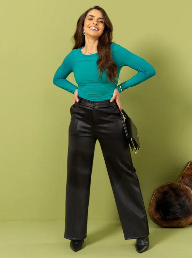 Miniatura: Calça Wide Leg Alfaiataria Cirre Preto