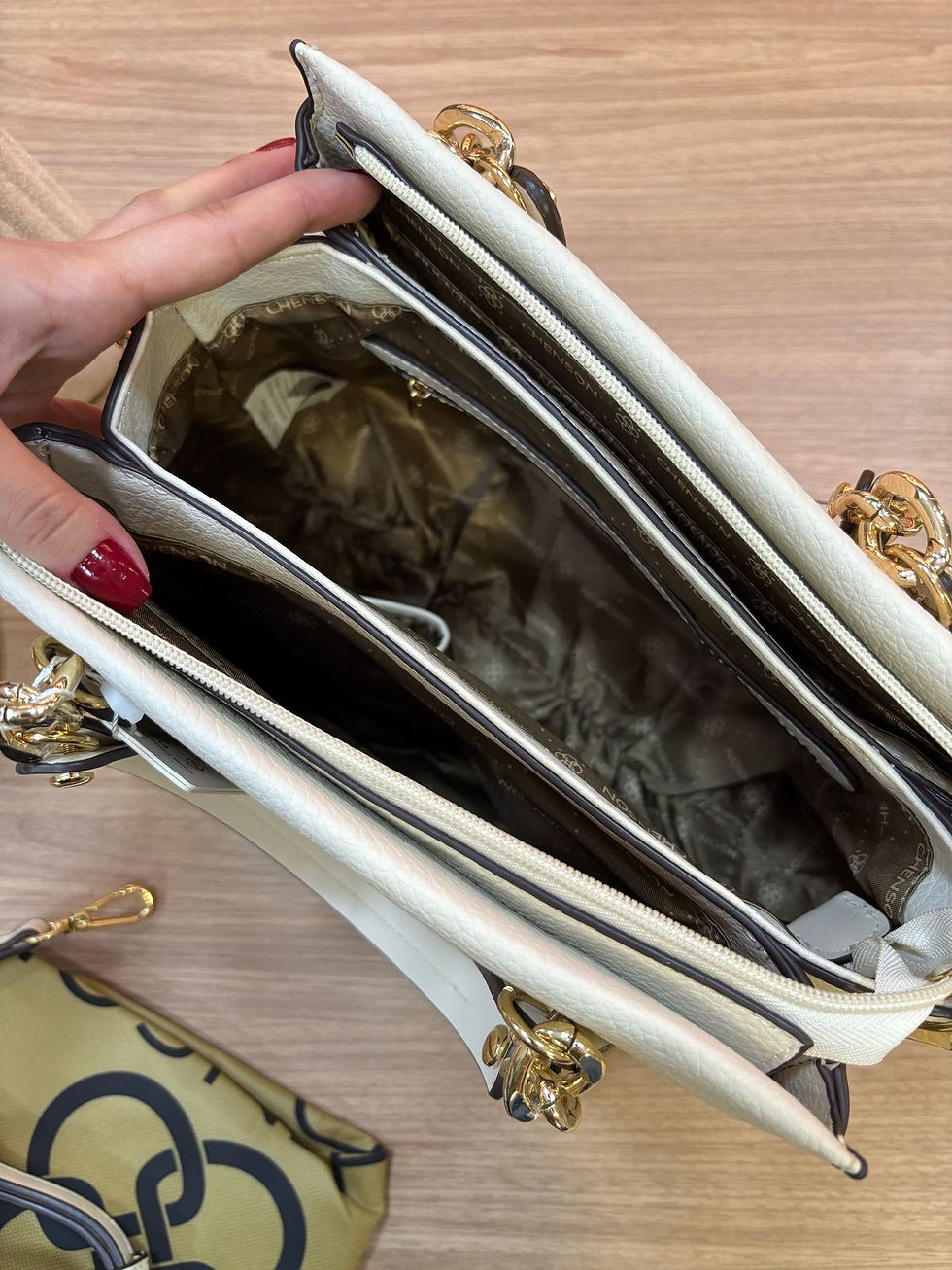 Miniatura: Bolsa Feminina Chenson Original Ferragem Chic Mão Off-White