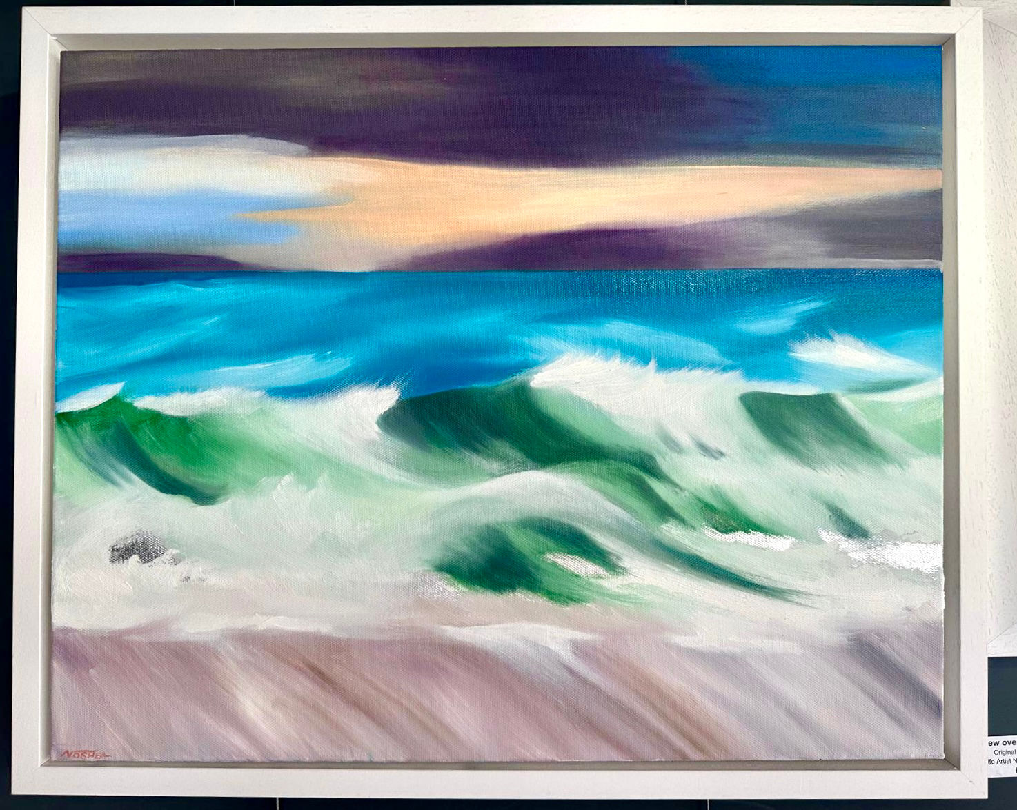 Silver Waves - Original Acrylic by Naoimh O'Shea