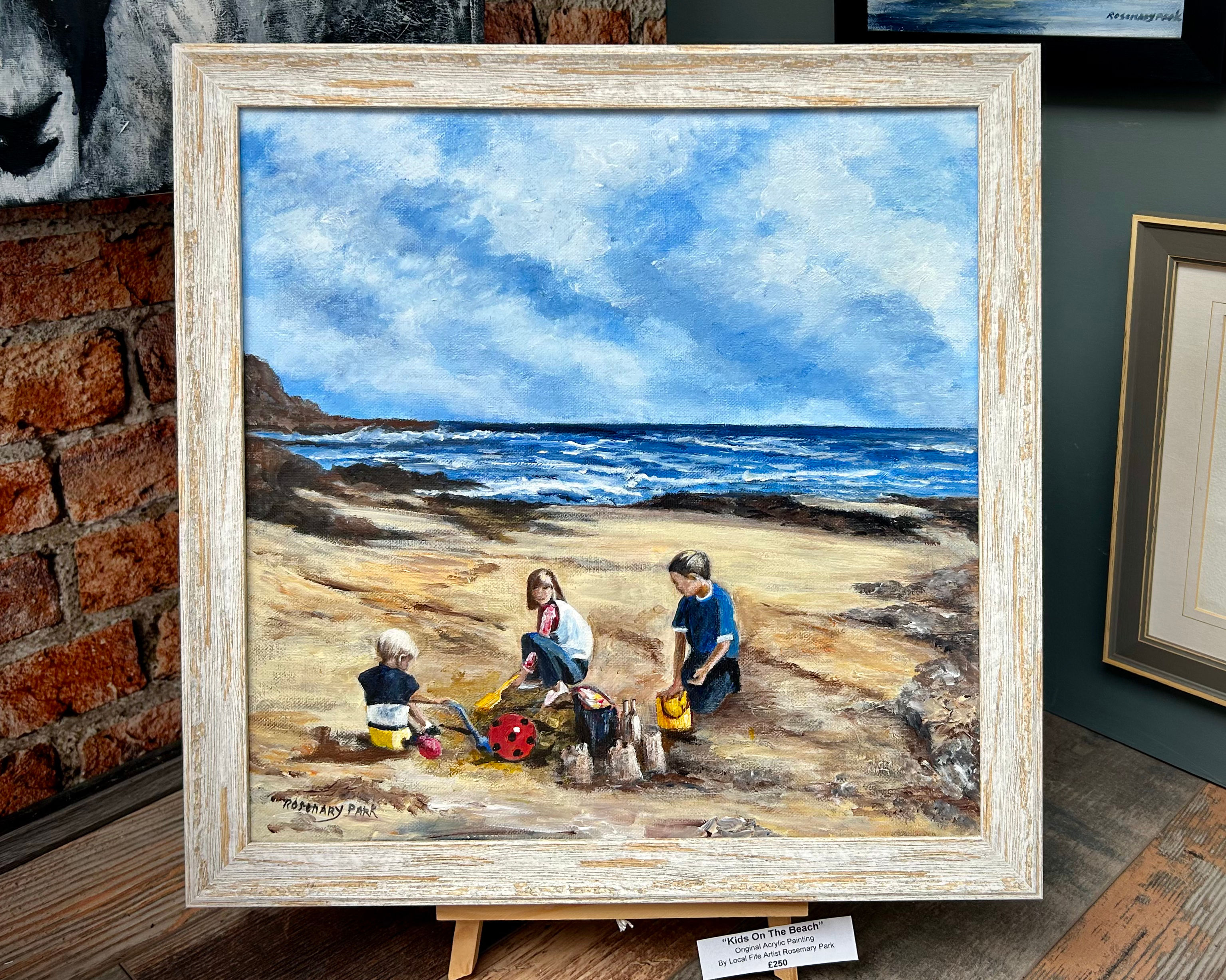 Kids On The Beach - Original Acrylic by Rosemary Park