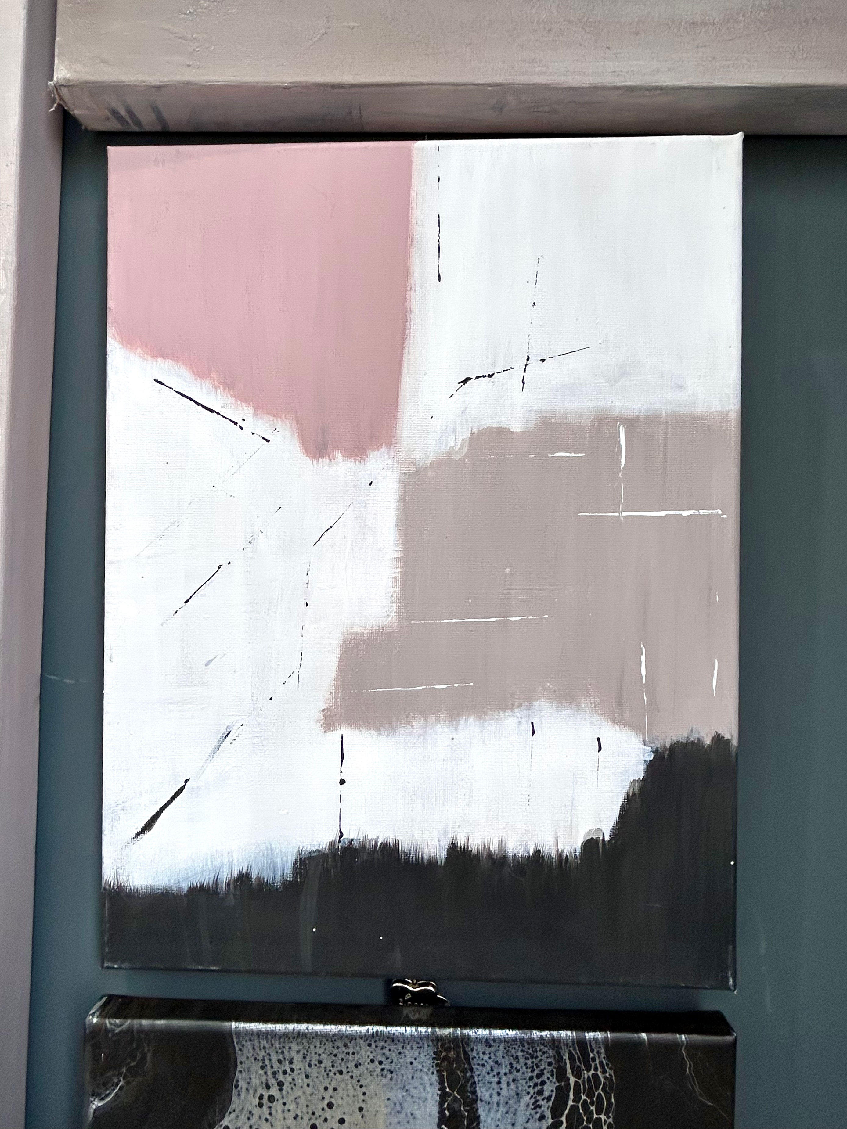 Pink Square - Original Acrylic by Roselyn McHale