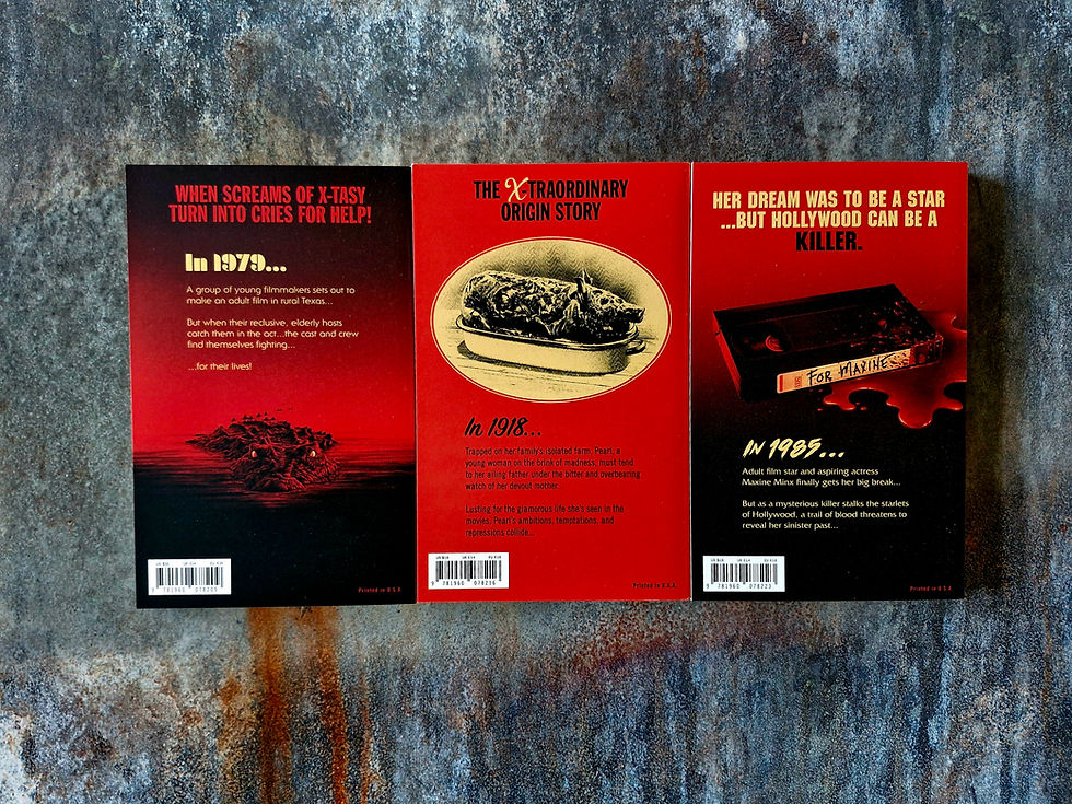 Thumbnail: X TRILOGY SET: Tim Waggoner A24 Film Novelisation Paperbacks 