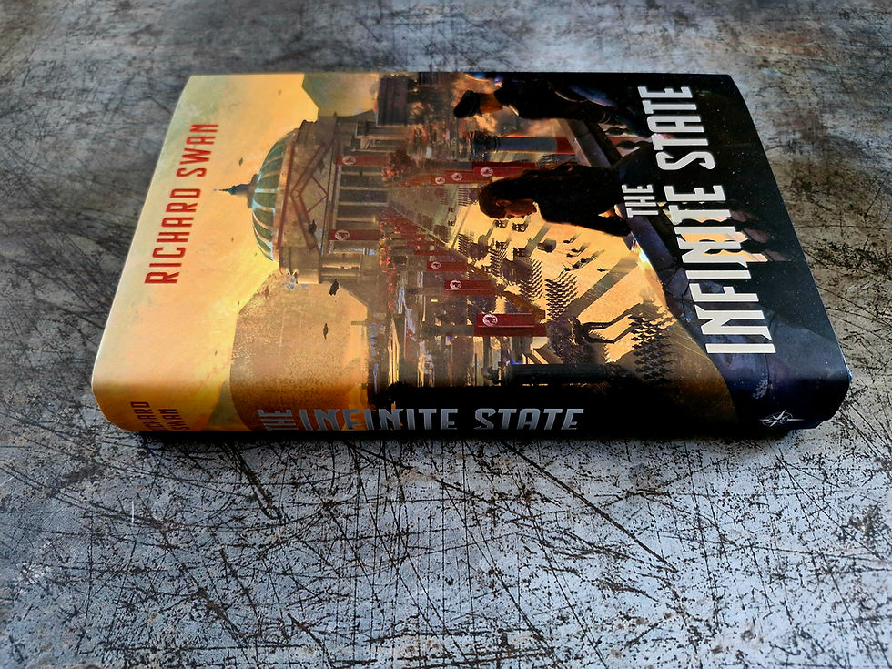 Thumbnail: THE INFINITE STATE: Richard Swan Signed Broken Binding SF&F Edition