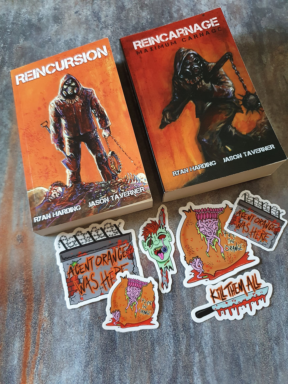 Thumbnail: AGENT ORANGE BUNDLE: Reincursion & Reincarnage Splatterpunk Paperbacks / Swag