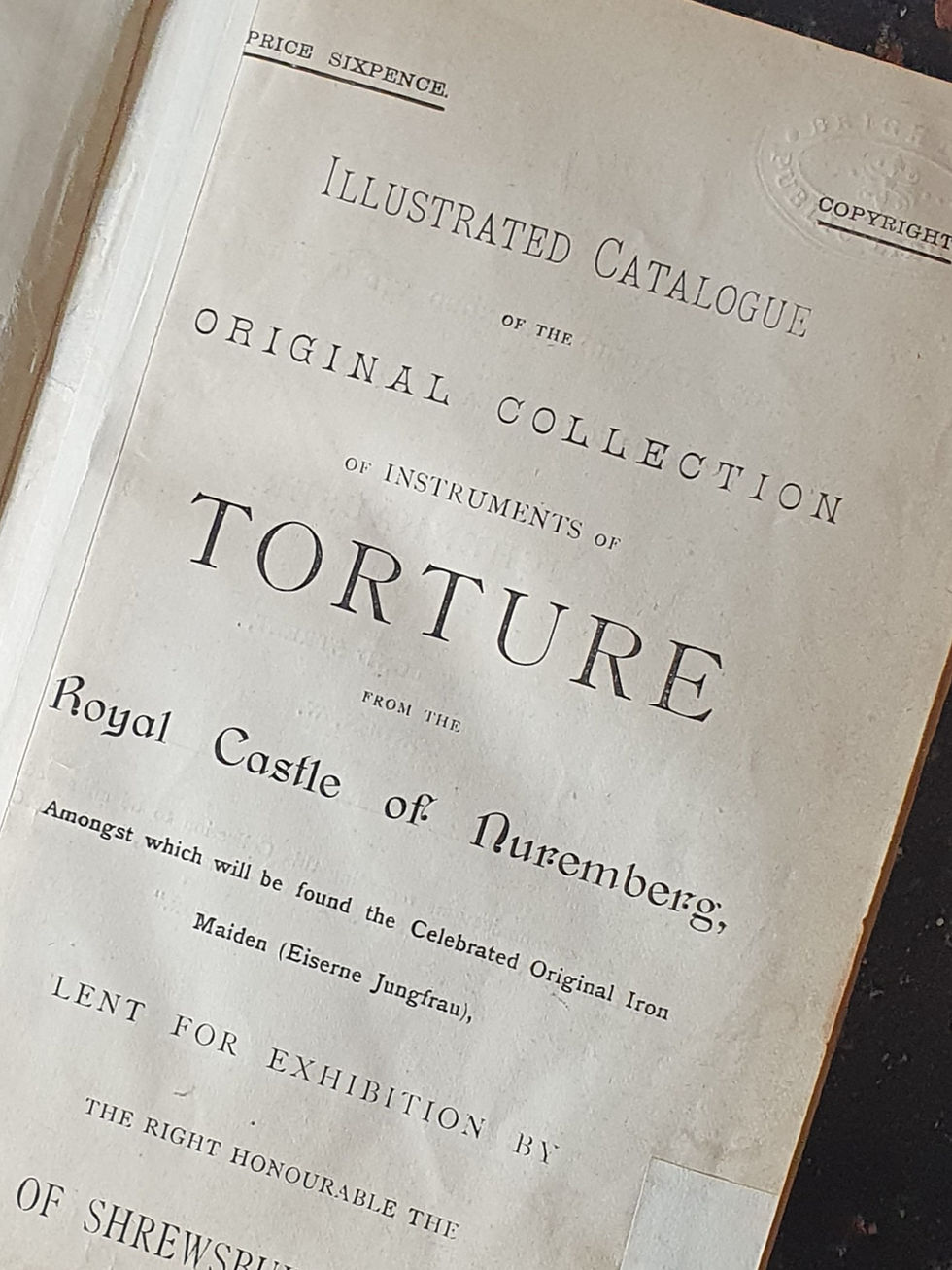 Thumbnail: ILLUSTRATED CATALOGUES - INSTRUMENTS OF TORTURE: Royal Castle Of Nuremberg RARE