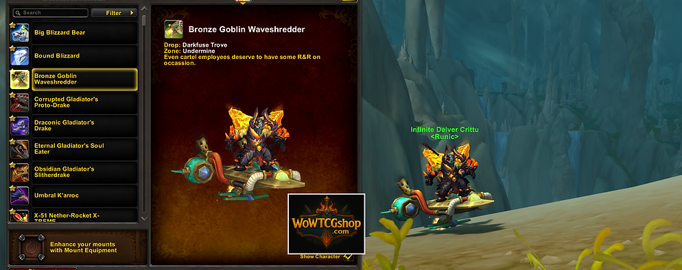 Over 1000 mounts, lots of rares and unobtainables, all challenge mode sets, 4x Gladiator, 11x level 80 alts, insane the war within account for sale