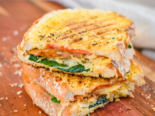 Reuben Sandwich with Vegan Sausage